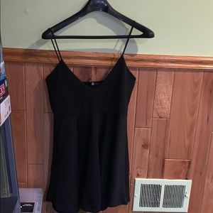 Black scuba fit and flare dress